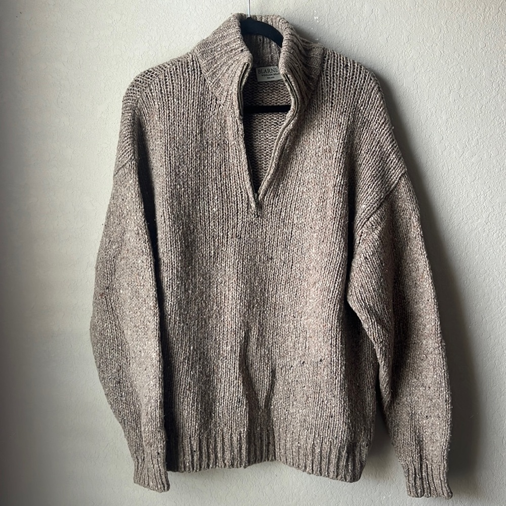 Blarney Woolen Mills Quarter Zip Sweater Sz Medium
